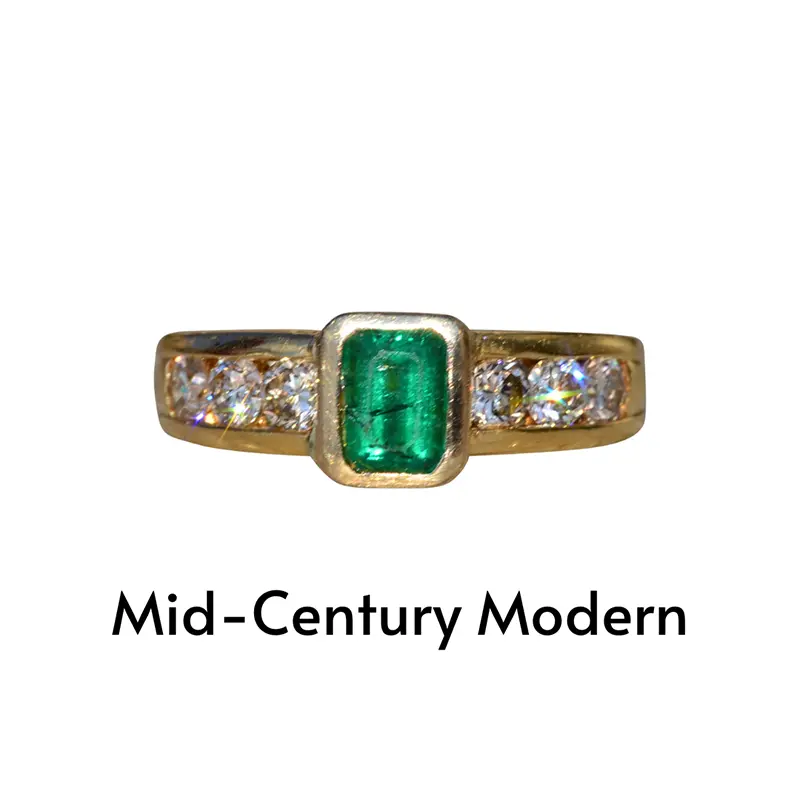The Kirtland: Ladies 18K Emerald and Diamond Ring