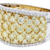 Ladies Natural Yellow & White Diamonds 14Kt white gold wedding ring 1.75 cts total weight